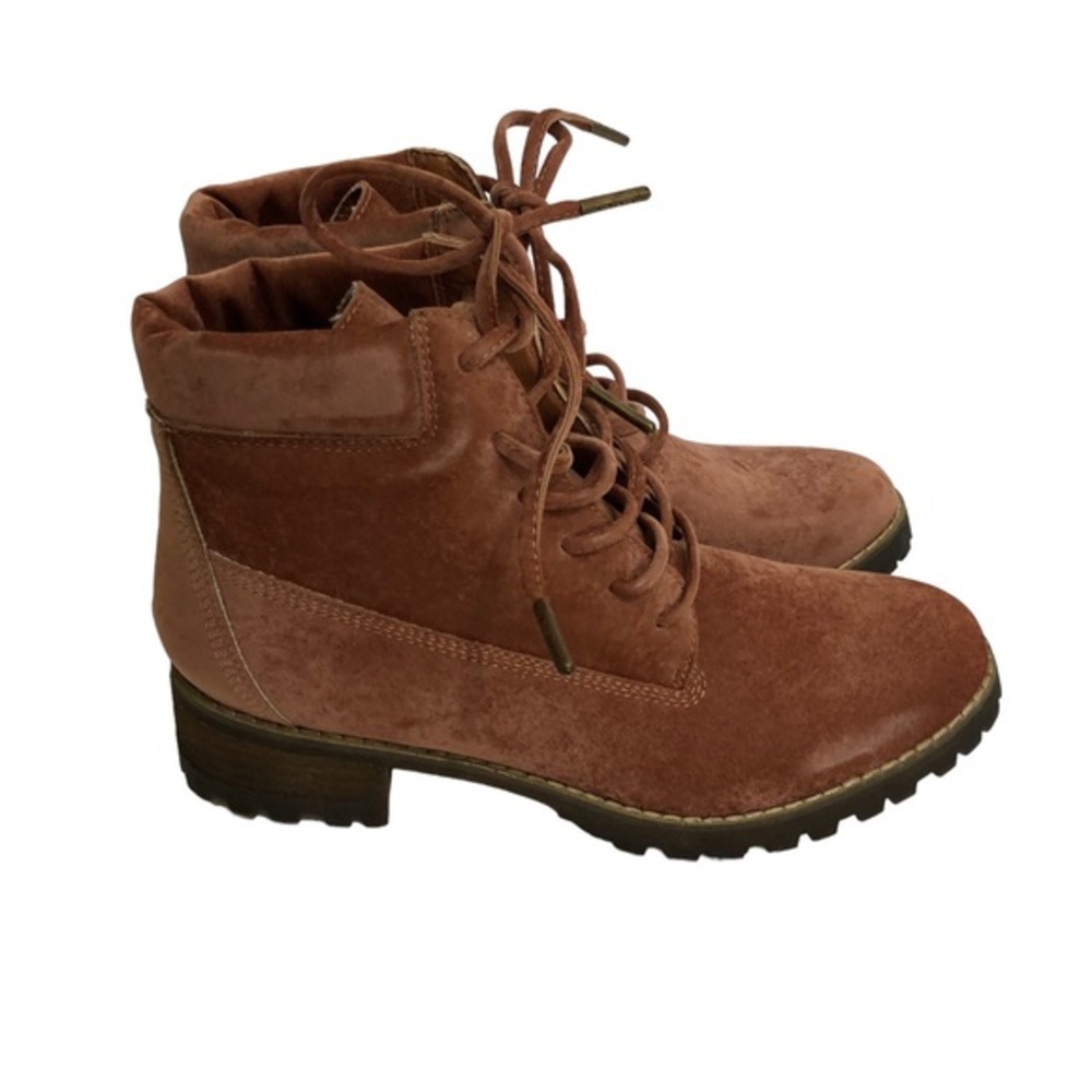 Miim The Buckle lace up suede boots. Sz 6.5. New